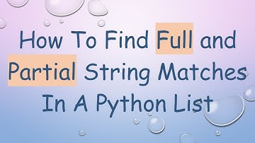 How To Find Full and Partial String Matches In A Python List