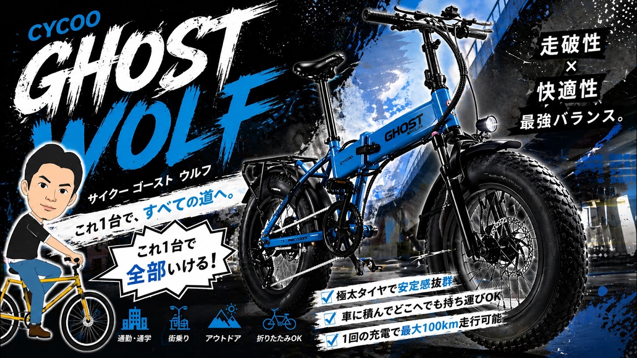 【これ1台で全部いける】CYCOO GHOST WOLFがヤバい…通勤も遊びもOKな電動ファットバイク　〜自転車屋店長の勝手レポート〜　ゴーストウルフ　TDN-244L