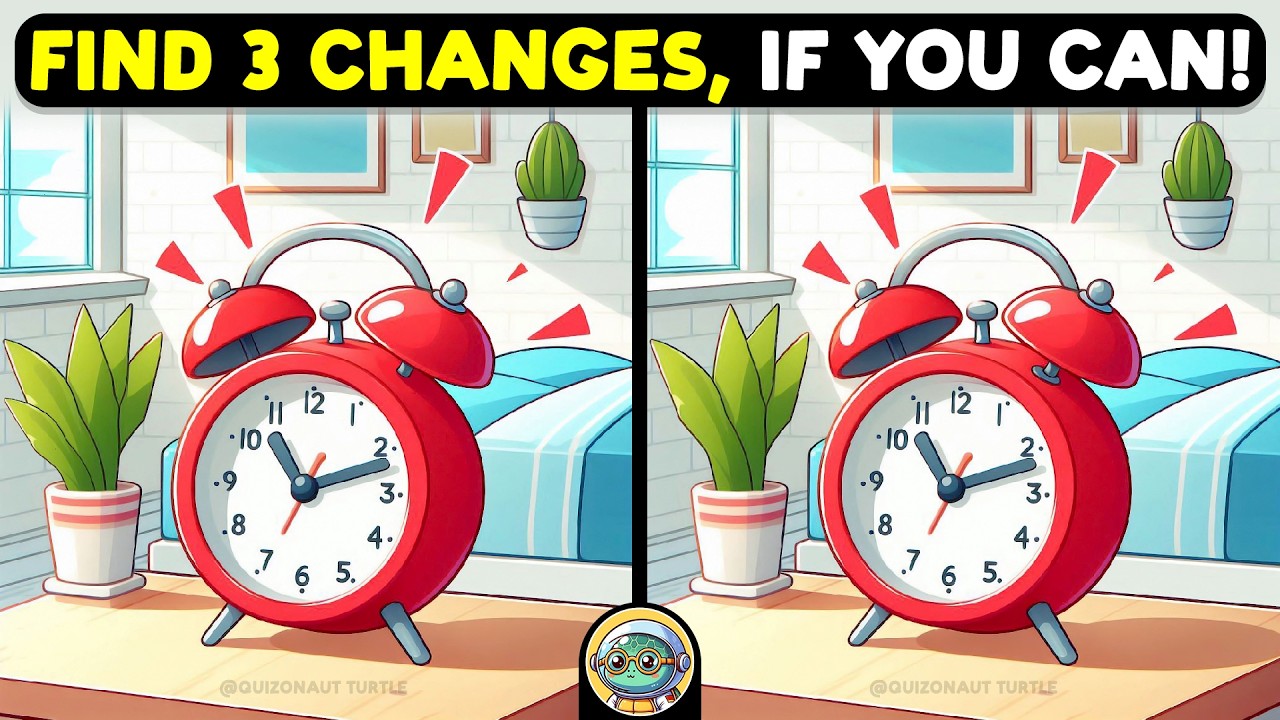 🐢🧩 Spot 3 Differences | Sharpen Your Focus 🧩🐢 | Quizonaut Turtle