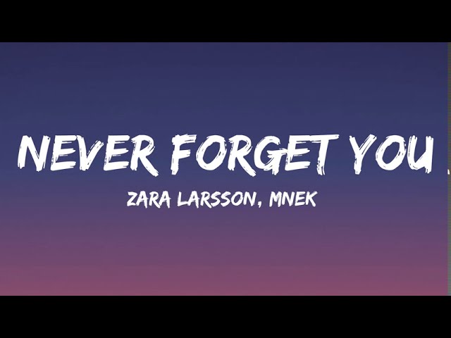 Zara Larsson, MNEK - Never Forget You (Lyrics) class=