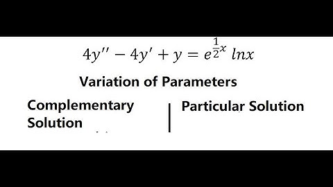 Calculus Help: Differential Equations - Variation of Parameters - 4y
