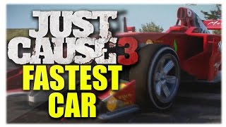 Just Cause 3 - FASTEST CAR EVER FOUND! (Secret Just Cause 3 F1 Race Car Location)