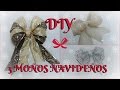 DIY 3 MOÑOS NAVIDEÑOS! Cómo hacer un moño navideño de 3 formas!