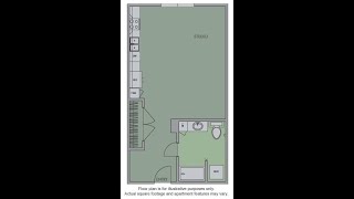 Olympic by Windsor (0x1) 1A1 Floor Plan / Large Windows - 539 sq ft.