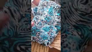 Unboxing flannel printed fabric from Sas Fabrics