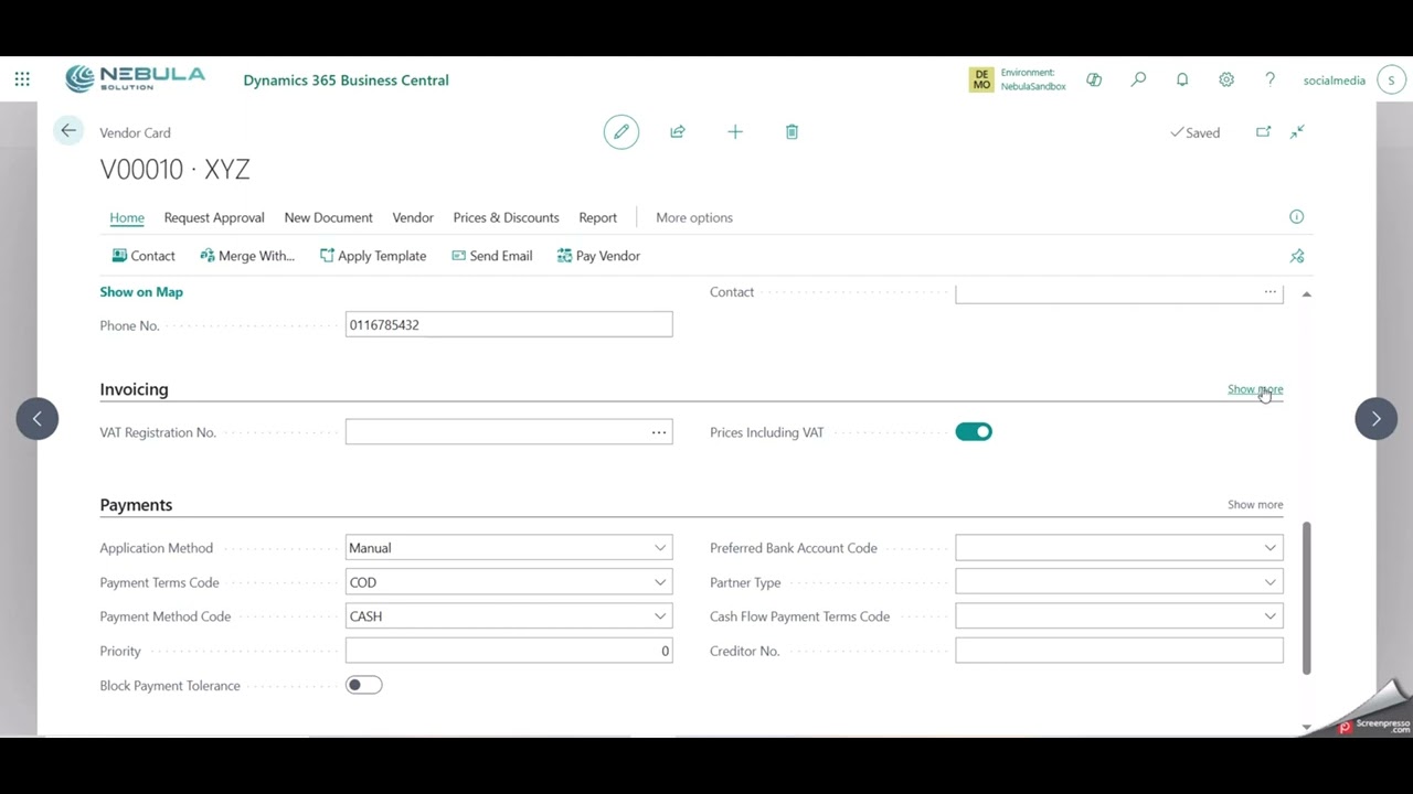 New Vendor Creation - Microsoft Dynamics 365 Business Central - YouTube
