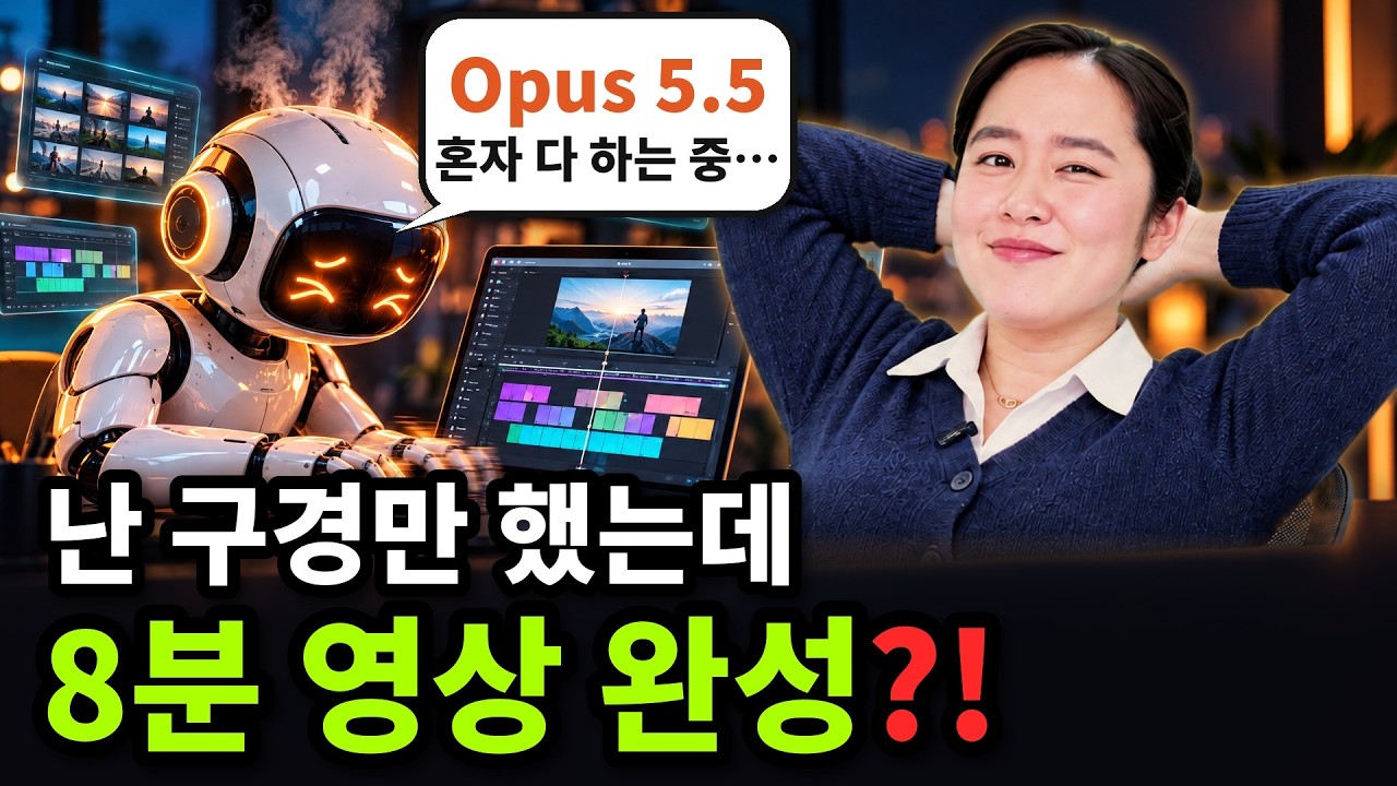 NEW 클로드 Opus 5.5한테 유튜브 100% 맡김 (촬영, 녹음, 편집 ❌) 레전드입니다...🙀