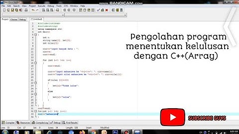 Pengolahan program menentukan kelulusan dengan C++(Array)