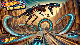 "Hot Wheels Unlimited: Dino Skeleton Race Challenge" Track Builder and Loop to Loop screenshot 4