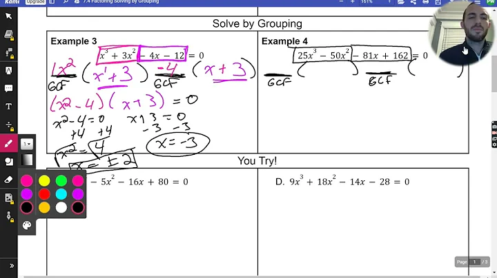 7.4 Factoring & Solving by Grouping - Example 3-4
