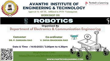Workshop on ROBOTICS, AVANTHI INSTITUTE OF ENGINEERING & TECHNOLOGY || Pantech eLearning