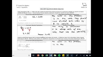 Notes 5.4 - one-step equation error analysis