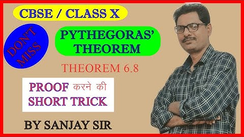Pythagoras Theorem Proof in Hindi Class 10 | NCERT Chapter 6 Triangles | Theorem 6.8 | CBSE