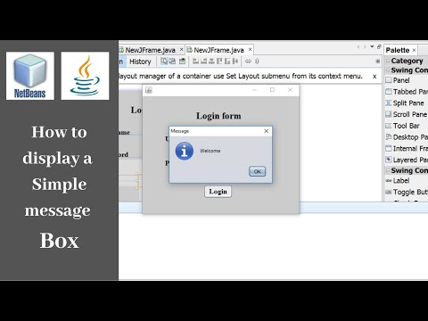 How to display a simple message box in netbeans IDE.