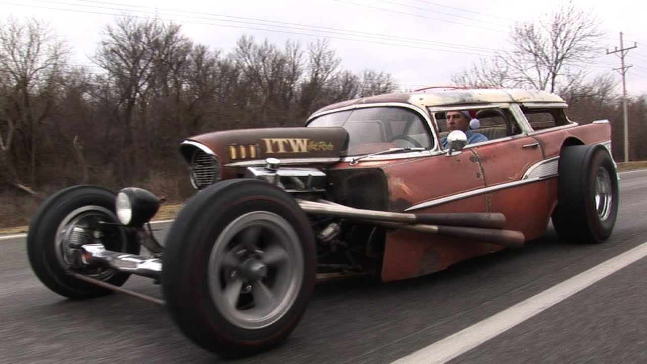 Insane 57 Chevy Wagon Rat Rod