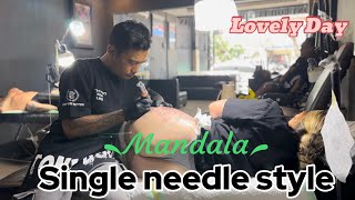 Exclusive maestrim spot tattoo ||Single needle mandala style tattoo || at tony boii tattoo studio