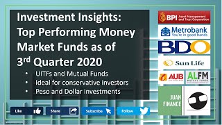 ?? UITFs and Mutual Funds | Top Performing Money Market Funds (Peso and Dollar) as of 3Q 2020