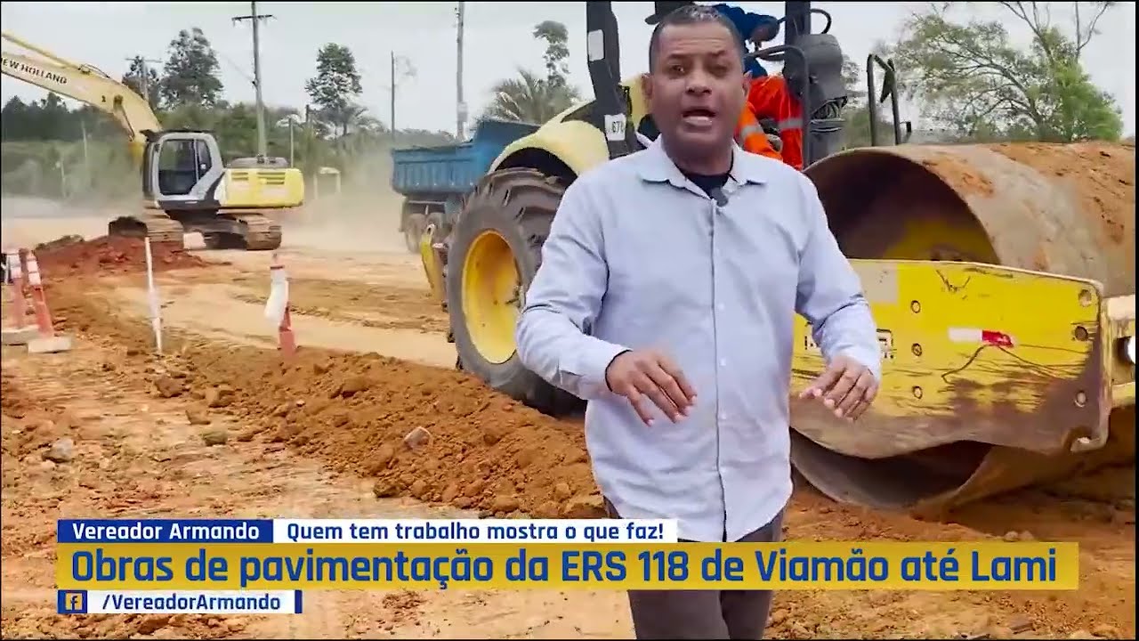 ⁣10/10/2022 - Avançam obras de pavimentação asfáltica entre Viamão e Lami