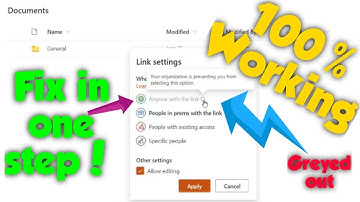 Fix Anyone with the link option greyed out issue in Office 365