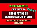 D.PHARMA-II | DRUGS ACTING ON CARDIOVASCULAR SYSTEM| CHAPTER 26| PART 7| ANTIHYPERTENSIVE DRUGS