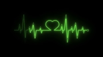 Realistic ECG Heartbeat Animation in Neon Glow Digital Pulsewave Electrocardiogram with Tech HUD Ove