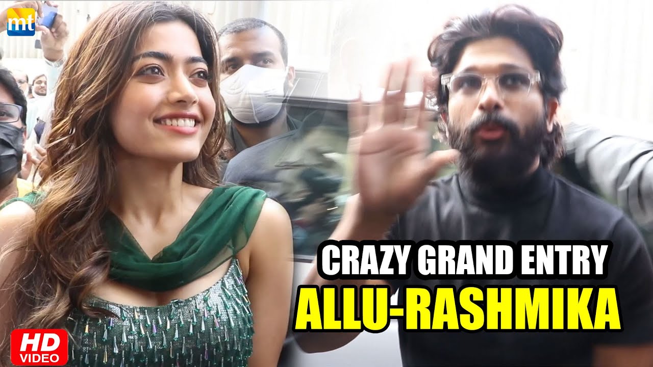 Allu Arjun & Rashmika Mandanna GRAND Entry at Pushpa (Hindi) Press Meet | Crowd cheers Pushpa