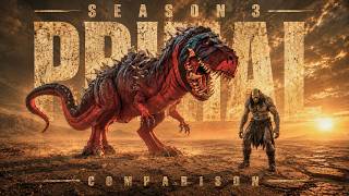 Primal Season 3 Creatures | 3D Size Comparison