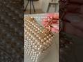 ビーズで作る、パールとベージュのバニティバッグ👜