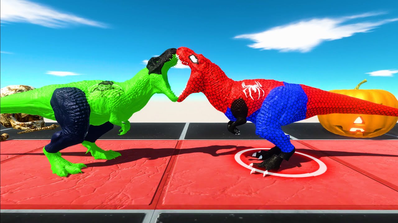 T-rexes go to battle with each other on Halloween       ARBS