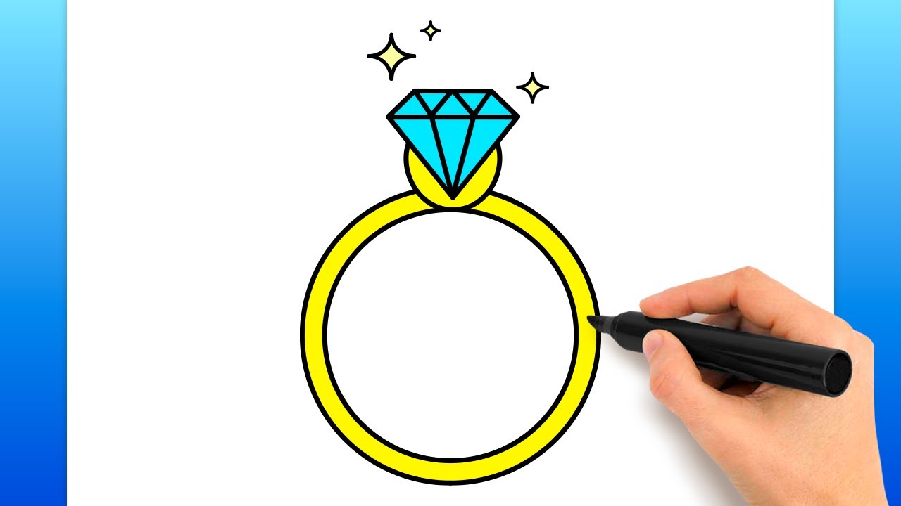 How To Draw A Diamond Ring (Easy Drawing Tutorial)