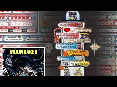 Moonraker James Bond message on US Debt Clock 12.10.23
