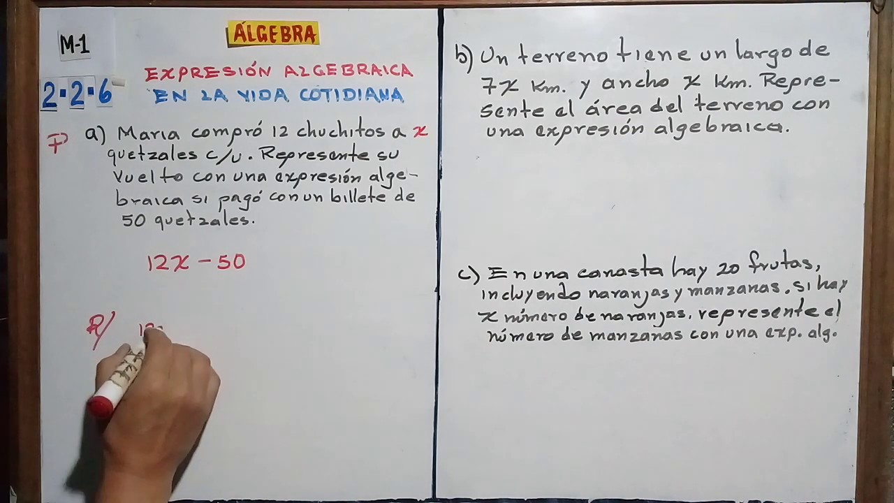 Expresion Algebraica en la vida cotidiana. (1) (M-1 ÁLGEBRA 2-2-6