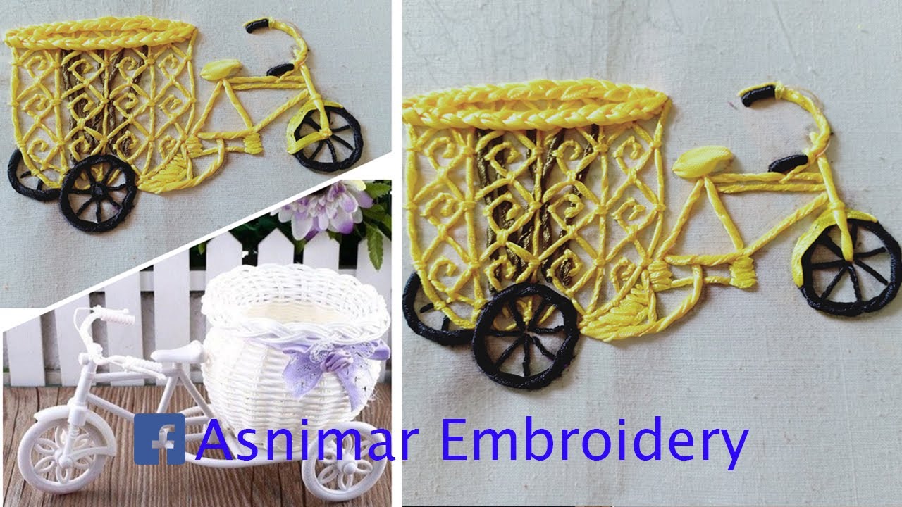 Ribbon Embroidery Tricycle Design (Part 1) - YouTube