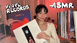vinyl record collection asmr (softspoken with tapping/scratching)