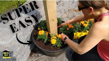 Make Beautiful Planter Barrel Posts for Your String Lights