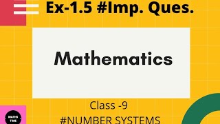 Exercise -1.5 -1 Topic