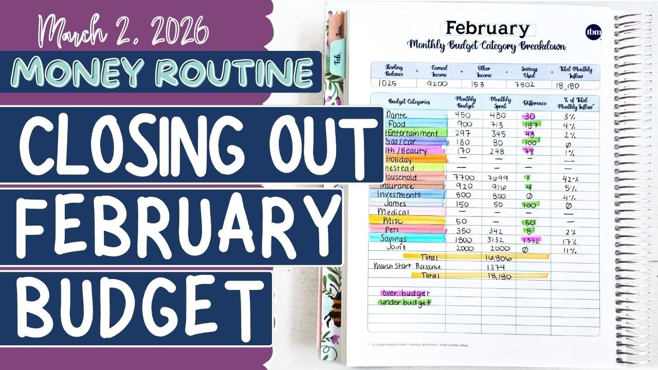 MONEY ROUTINE | Closing February Budget + Tracking Spending