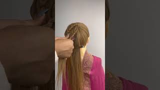 Summer Look Ponytail For Long Hair | For More Hair Tutorials Link In The Description Resimi