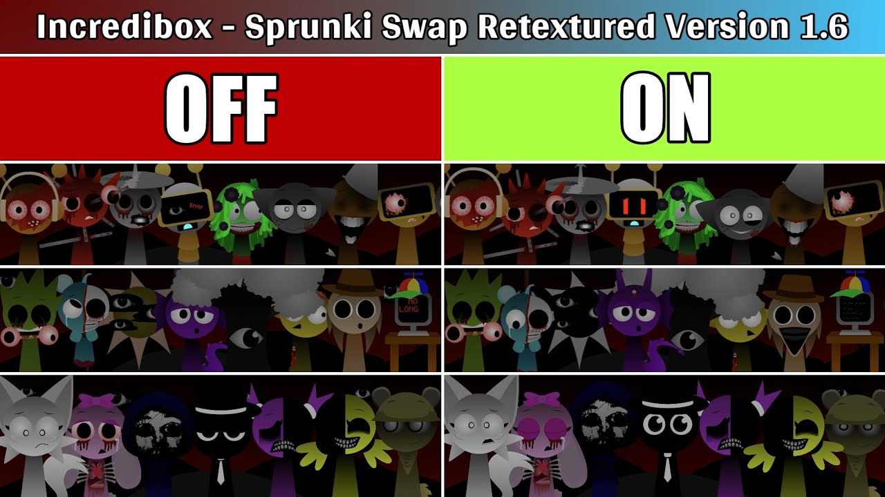 Incredibox Sprunki Swap Retextured Horror Version ON Vs OFF And All incredibox-sprunki-swap-retextured-horror-version-on-vs-off-and-all