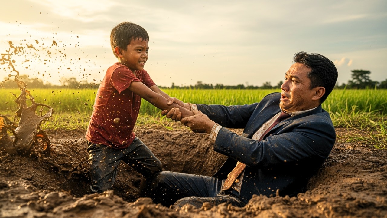 Isang Mahirap na Bata ang Nagligtas sa Bilyonarya sa Hukay ng Putik — Ang Hustisya sa Huli, Nakakagu