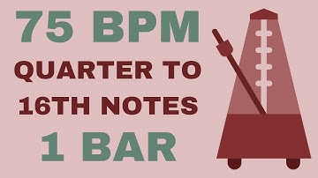 Metronome Click Track - 1 Bar Quarter to Sixteenth Notes 75 bpm - Smartronome