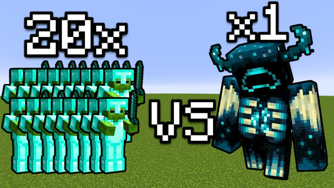 20x Diamond Armor Zombies VS Warden