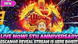 *LIVE NOW! GLOBAL 5TH ANNIVERSARY FESTIVAL STREAM* ESCANOR, 4KOA & Freebies Reveal (7DS Grand Cross)