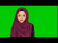 وجه سيدة محجبة ٢ متكلم شاشه خضراء كروما خضراء