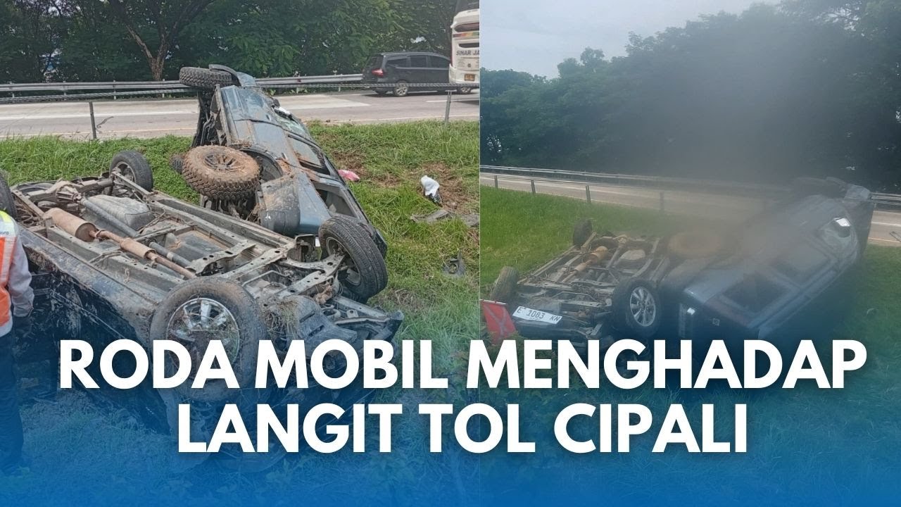 KECELAKAAN DI TOL CIPALI! Wito di Kursi Ford Terguling 2 Kali hingga Ban Menghadap Langit Majalengka