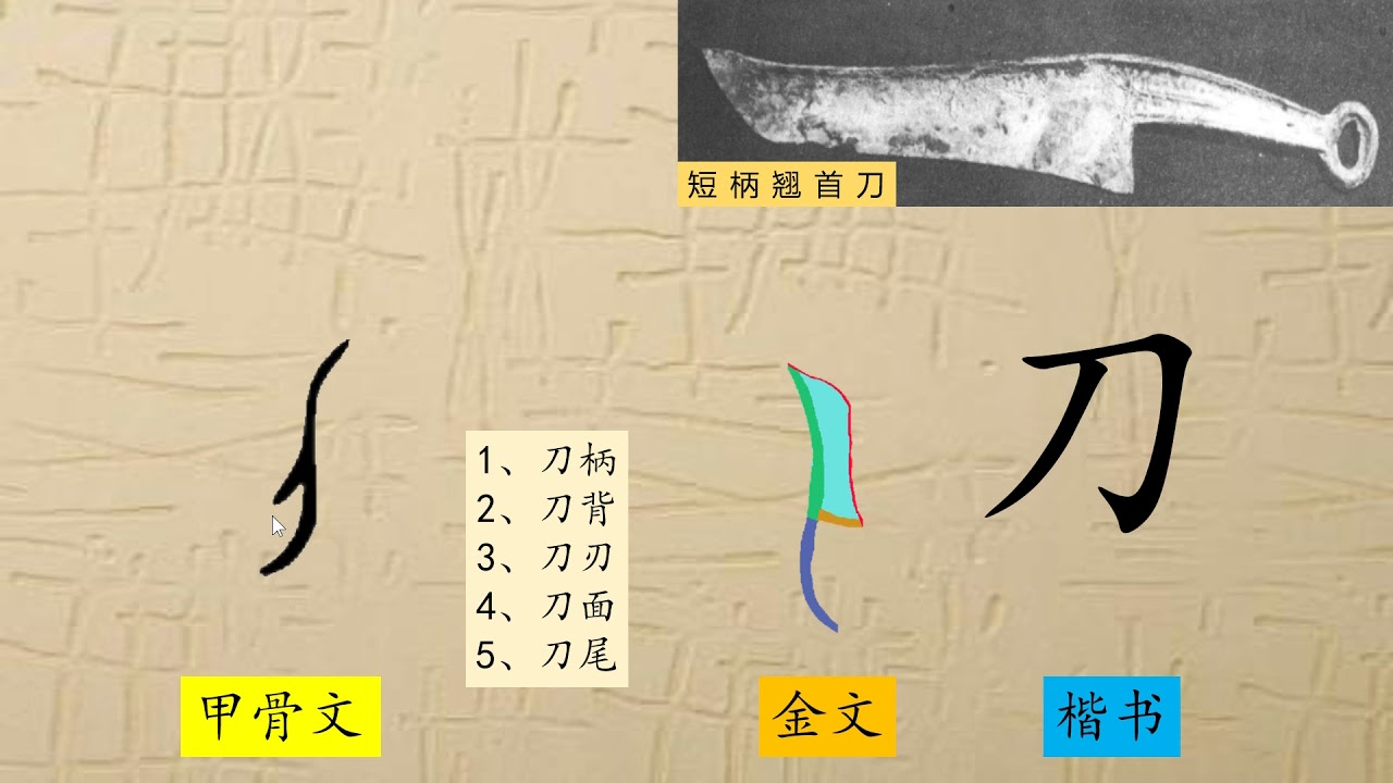23、没有刃的刀，汉字演变，汉字，趣味识字，象形字，甲骨文 chinese characters - YouTube