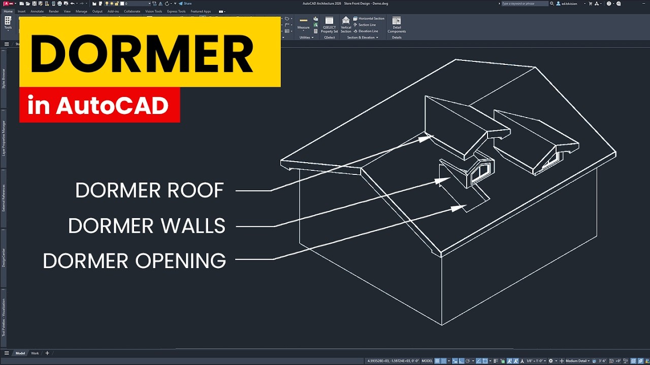 Dormer in AutoCAD | Architectural Design