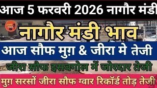 नागौर मंडी भाव /05/02/2026 जीरा सौफ इसबगोल मे तेजी | Jeera Bhav | सौफ भाव | Nagaur Mandi Bhav today