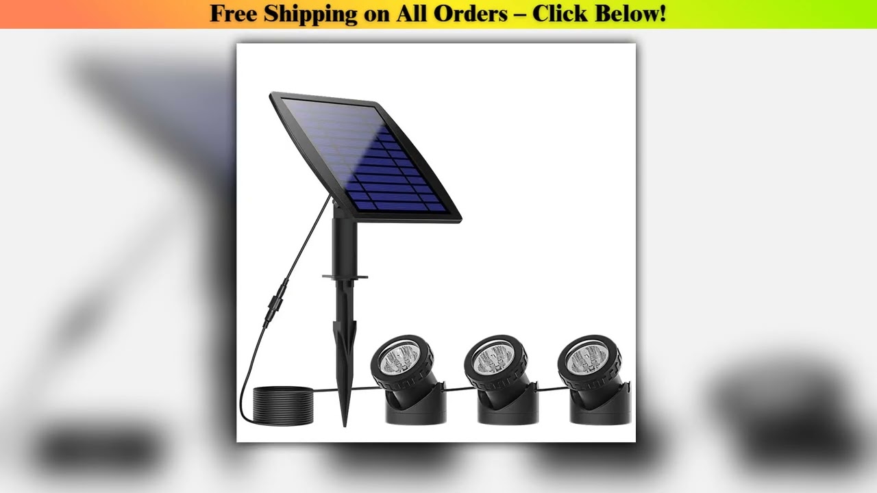 LED Solar Pond Spotlights IP68 Waterproof Outdoor Garden Landscape Fountain Lights for Lawn