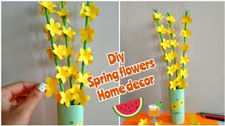 DIY Spring Season Flowers Home Decor/Spring Paper Craft Idea/Spring DIY screenshot 5